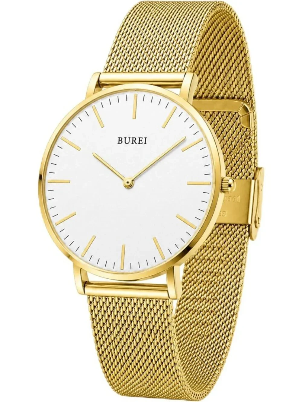 Women's White Gold Minimalist Analog Quartz Waterproof Dress Wrist Watches